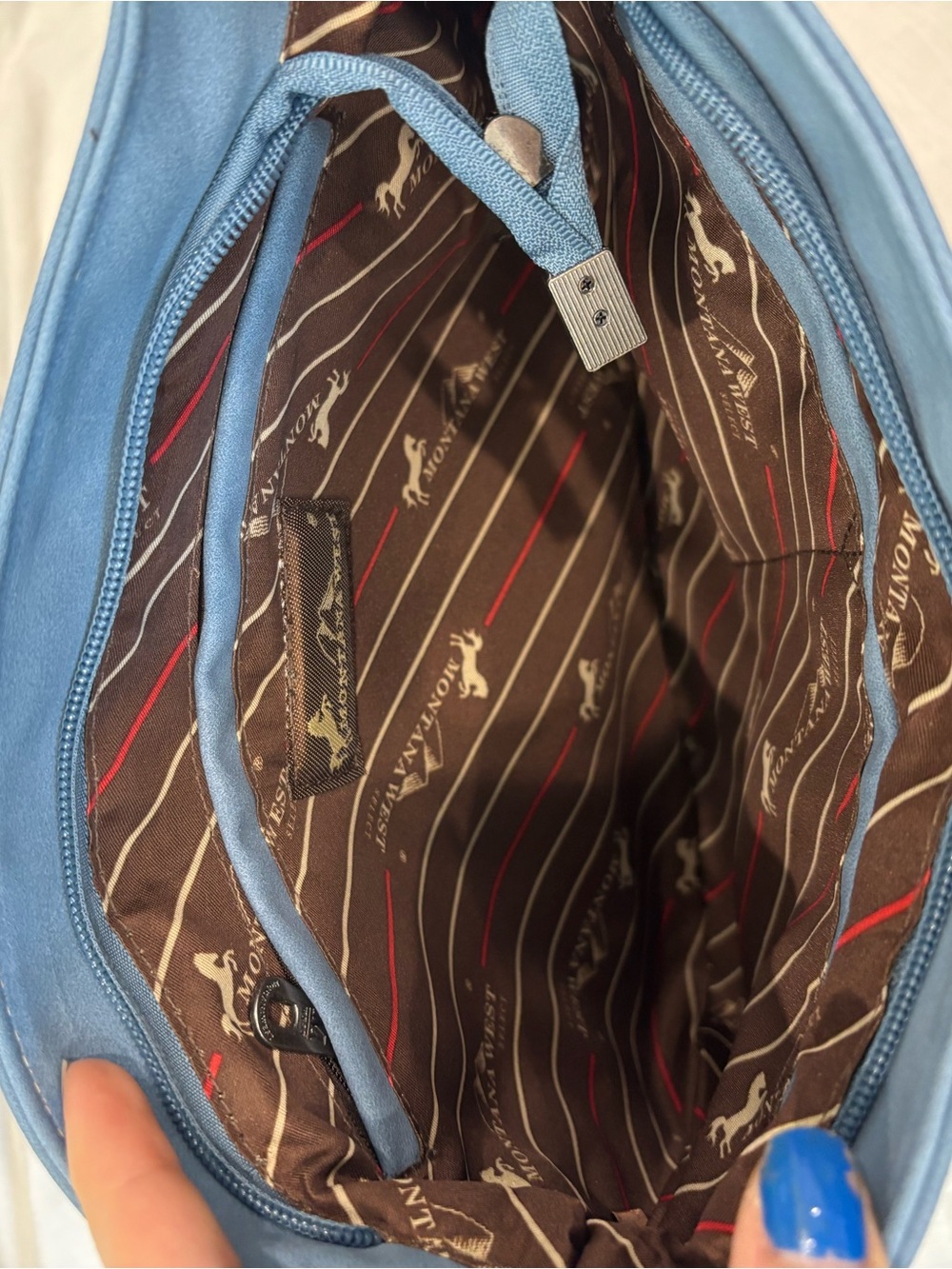 NWT Montana West Blue Fringe Crossbody Bag - Picture 8 of 9